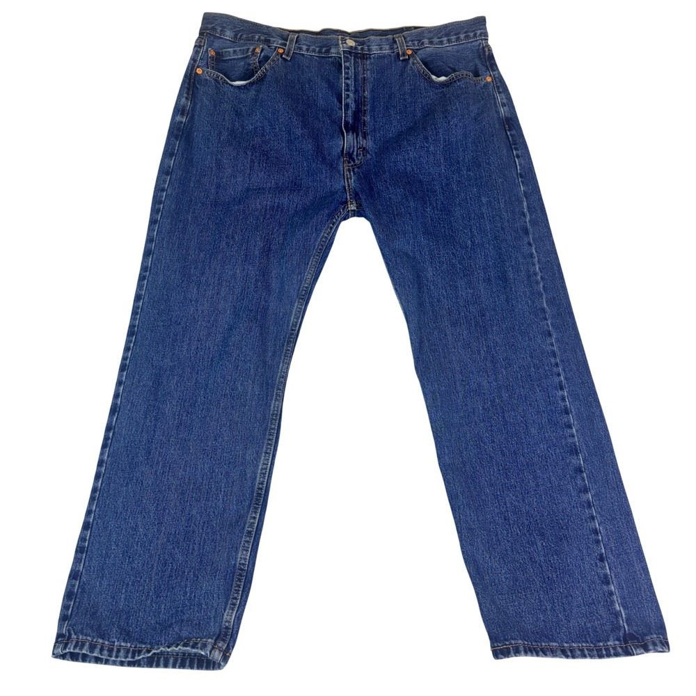 Levis 505 Regular Fit Jeans Mens 42x30 Medium Wash Blue Denim Straight Leg Pants